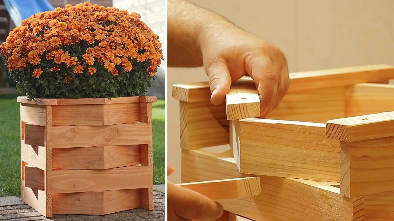 Making flower pots out of wood